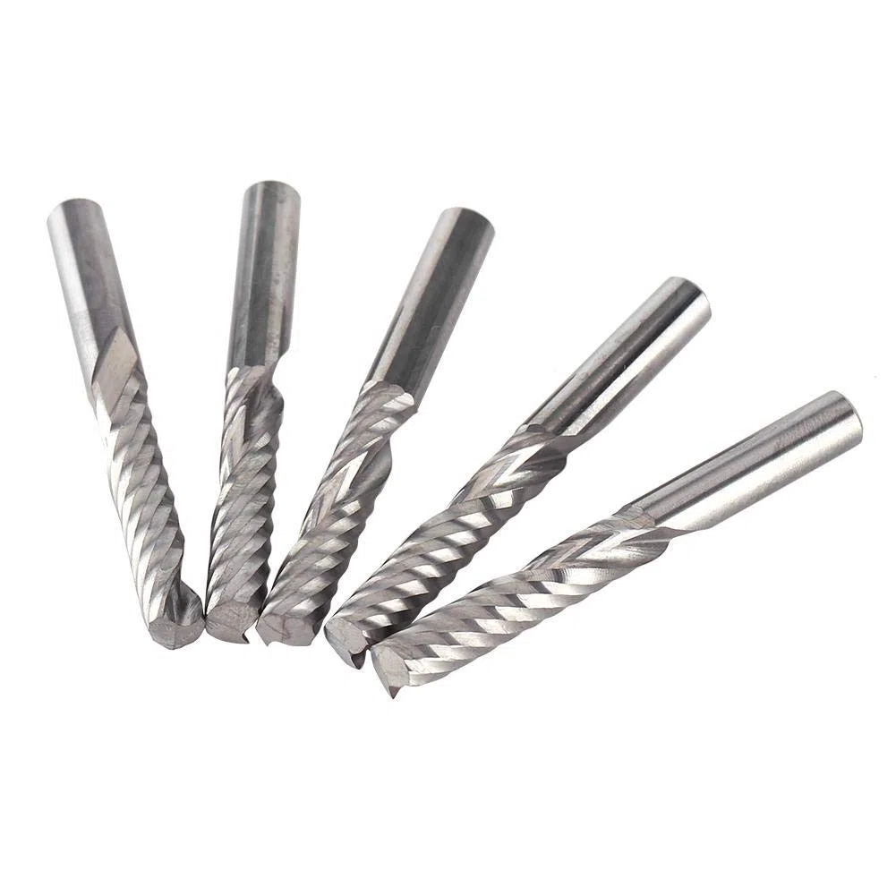 Fresa de Carburo de Tungsteno Molino de Extremo Flauta única CNC Fresado Bits 6mm x 32mm 5Pcs