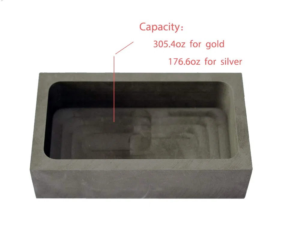 LLF Molde para lingotes de grafito dorado y plateado para derretir fundición y refinar (9,5 kg)