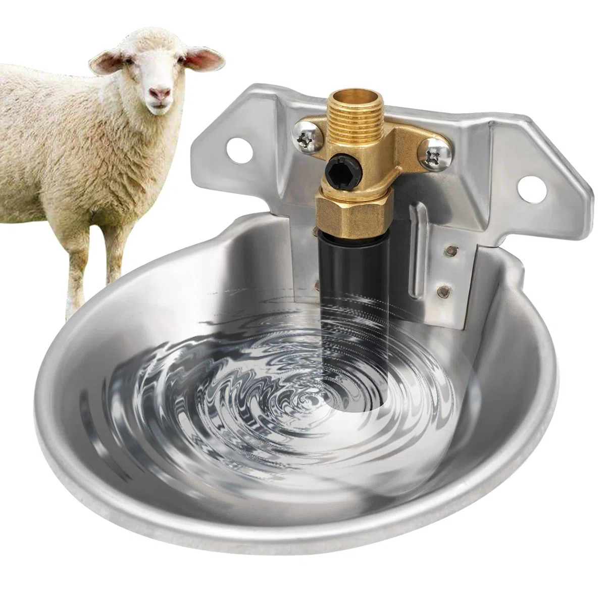 Acero Inoxidable Espesar Ovejas Waterer Dispensador AutomáTico Cabra VáLvula de Cobre Bebedor Ovejas Agua Cuencos Ganado Lechones Bebedor