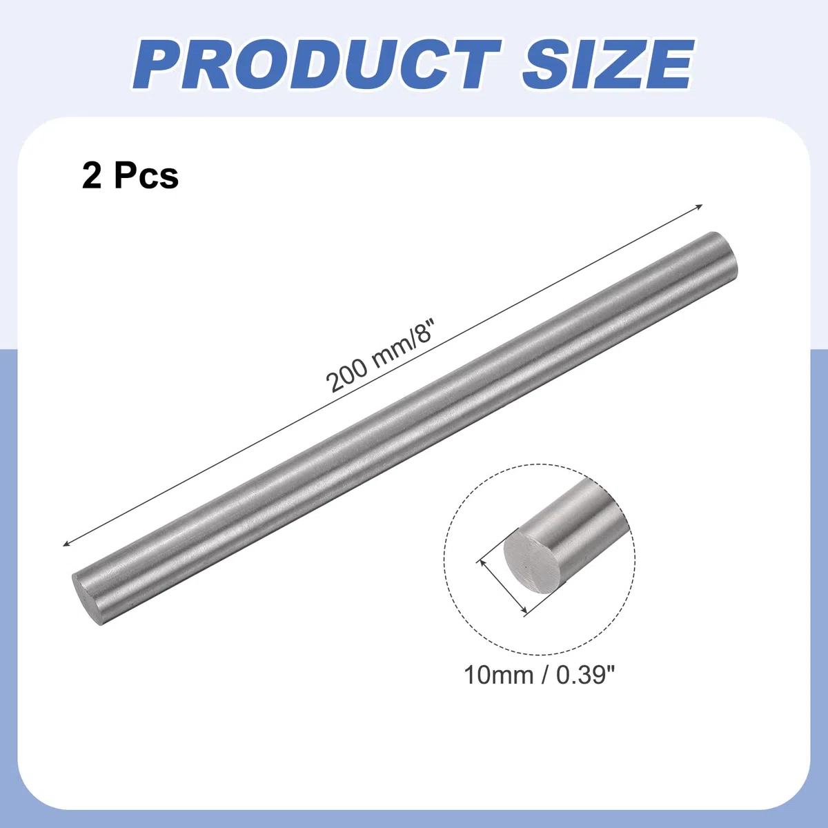 QUARKZMAN 2 Piezas De Varilla Redonda De Titanio, 0.39" Diámetro (10mm) 8" Longitud GR5 Metal Sólido TC4 Varilla Redonda De Titanio Para Modelos De Aviones Coches Barcos Artesanía DIY