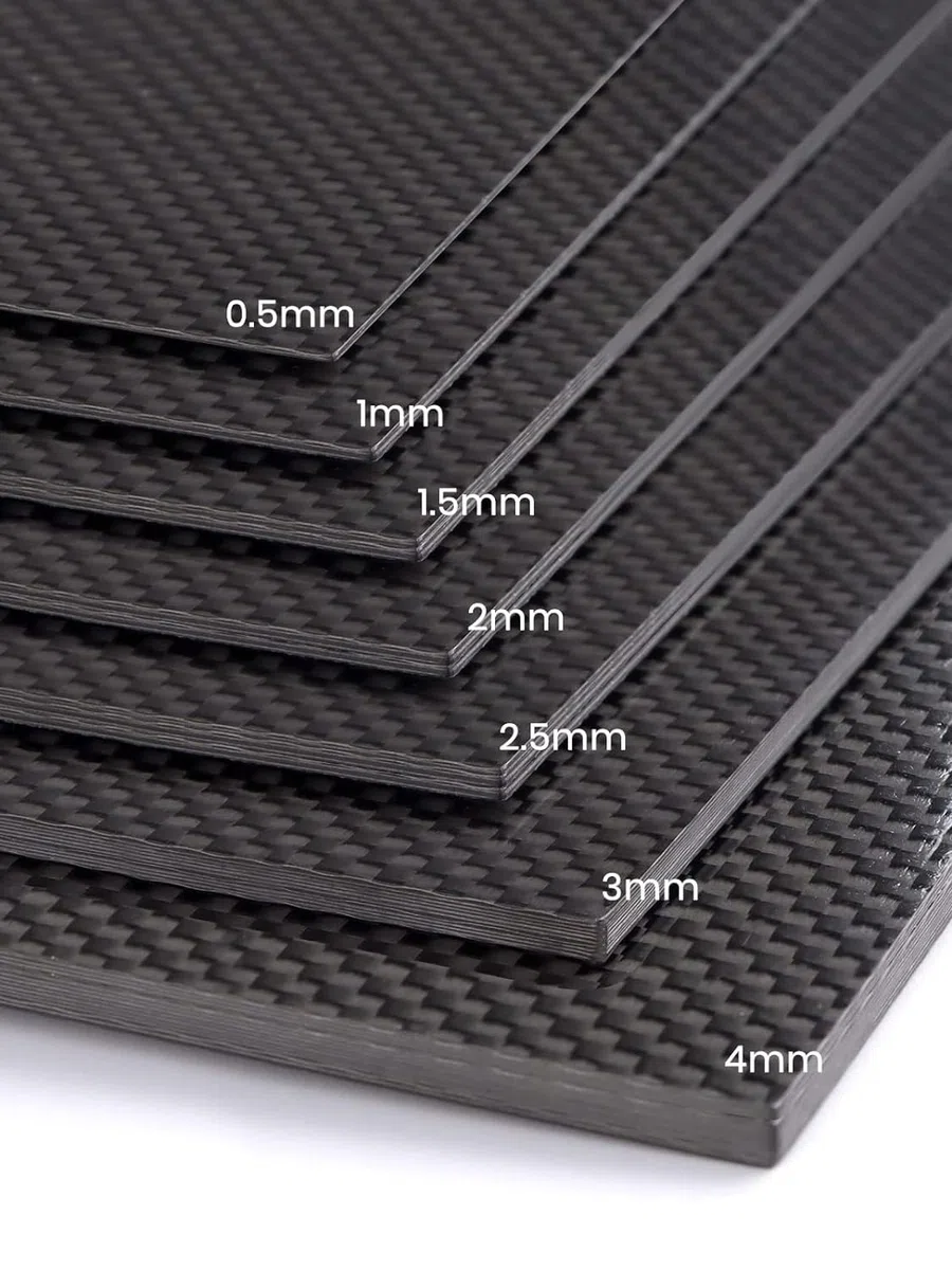 Kalolary Placa de Fibra de Carbono, 100% 3K Fibra de Carbono Placa de Placa de Fibra de Carbono de Alta Dureza Epoxy Fibra de Vidrio Suministros de Artesanía (Plano, 300 * 300 * 1mm)
