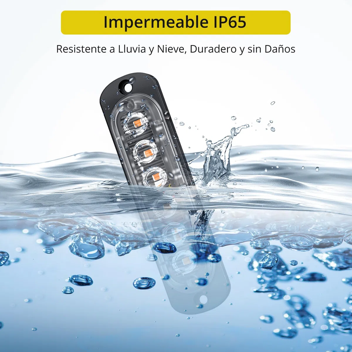 PROZOR 4PCS Luces Estroboscópicas Ámbar 6LED Intermitentes Homologados E57 Ultra Delgadas 12V/24V -18 Modos Impermeables IP65 para Remolque Camión Furgoneta Caravana (Incluye Tornillos)