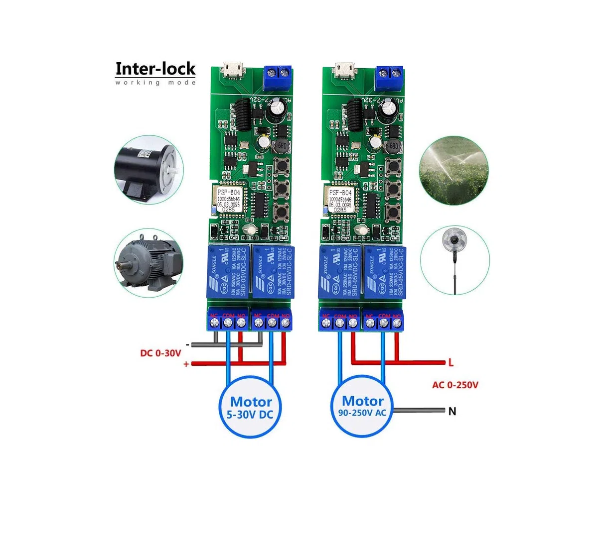 2 canalesWiFi Wireless Smart Switch Módulo de relé de bloqueo automático que avanza lentamente, se aplica al control de acceso Tuya SmartLife APP, DIY WiFi Abridor de puerta de garaje