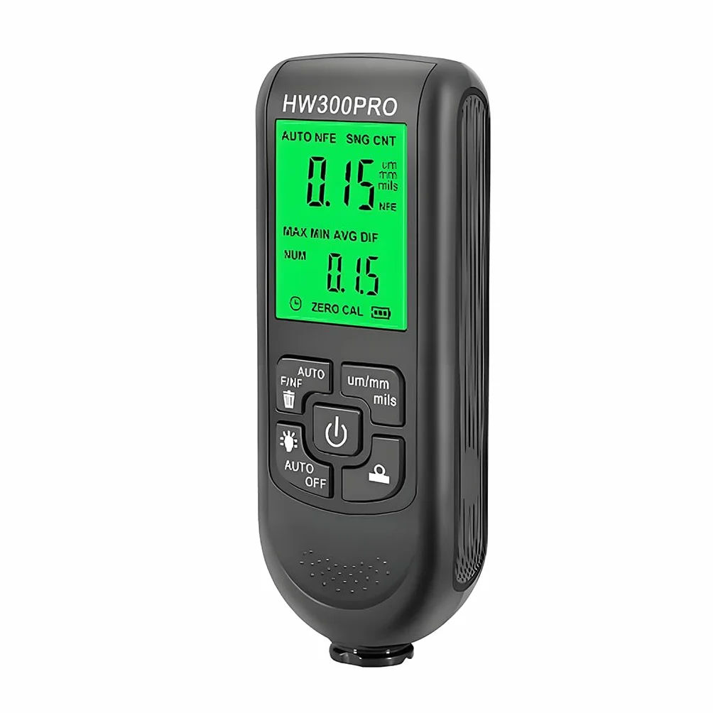 QUMOX Medidor digital de grosor de revestimiento, medidor de grosor de pintura portátil, función de apagado automático, rango de 0 a 2000 UM, herramienta de medición de revestimiento para laboratorio