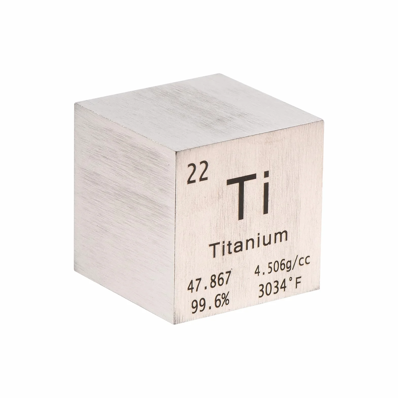 PATIKIL Cubo de Circonio Elemento de Metal de Titanio Bloque de Alta Densidad Puro de la Tabla Periódica para Colecciones de Elementos, Laboratorio de Profesores, 1 Pulgada
