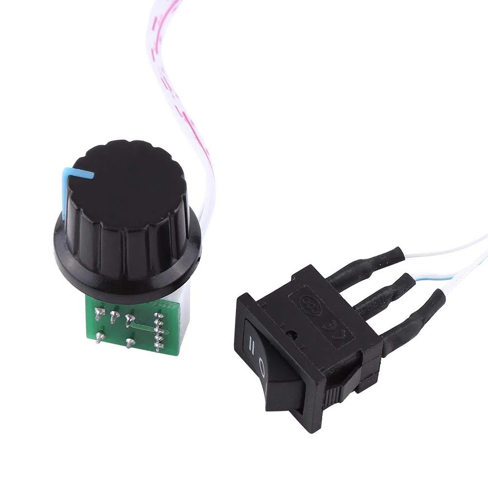 Controlador de velocidad del motor de DC, PWM 10V-50V 40A, Gobernador de velocidad del motor de alta potencia con Interruptor para cambiar de dirección 12V 24V 36V