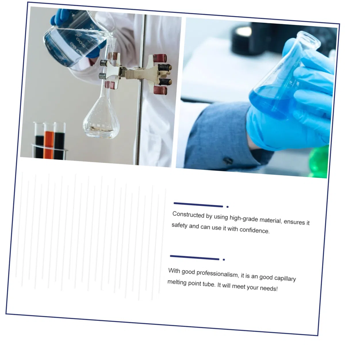 SUPVOX 500 Piezas Unidades Tubos Capilares de Vidrio para y Hospital Tubos Capilares Microhematocrito Multiusos de Vidrio para Extracción de Sangre y Muestreo Clínico