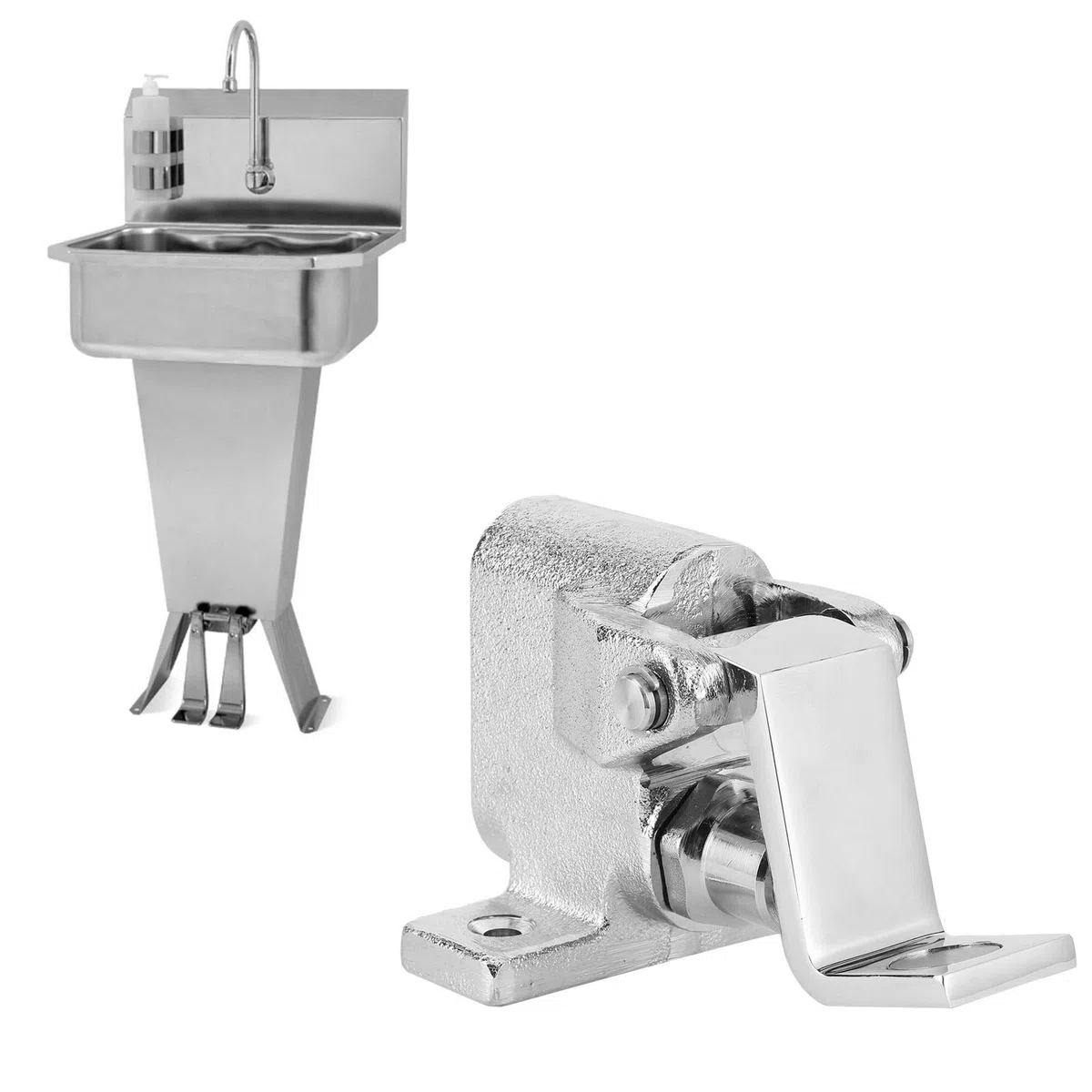 Válvula de Grifo de Latón con Rosca G1/2, Accesorios de Válvula de Pedal para Rodilla, Operaciones Manos Libres, Latón para Bar, Hotel y Restaurante (Válvula de pie de