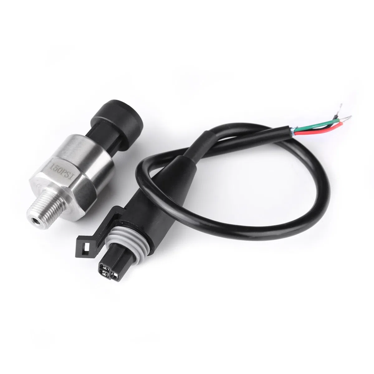 Transductor de presión Psi 1 / 8NPT Rosca Sensor de transductor de presión de acero inoxidable para fueloil Aire Agua (150 PSI)