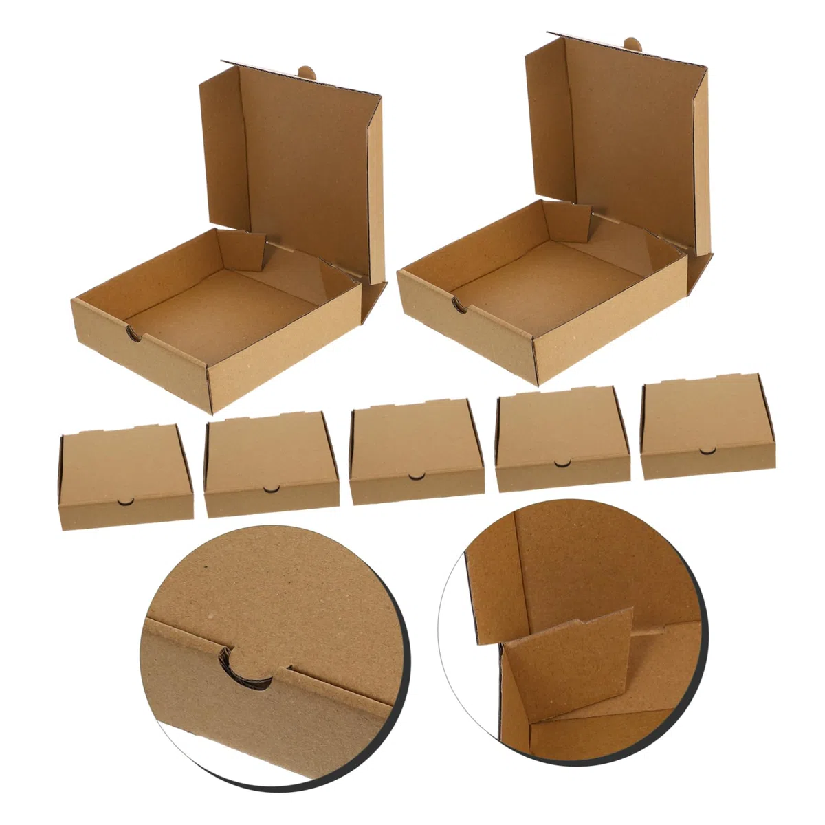 GARVALON 10 cajas de cartón para pizza, cajas de papel para sacar pizza, cajas de almacenamiento para pizza, bandejas de papel para pizza, cajas de papel para pizza, boquillas de pizza