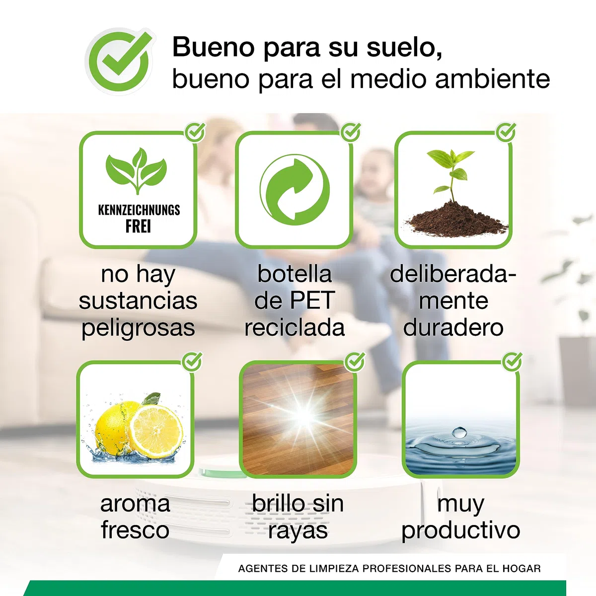 BiOHY Limpiador pisos para robots limpiadores (1 botella de 1 litro) | Concentrado para todos robot aspirador con función húmeda - sostenible y ecológico (Wischroboter)