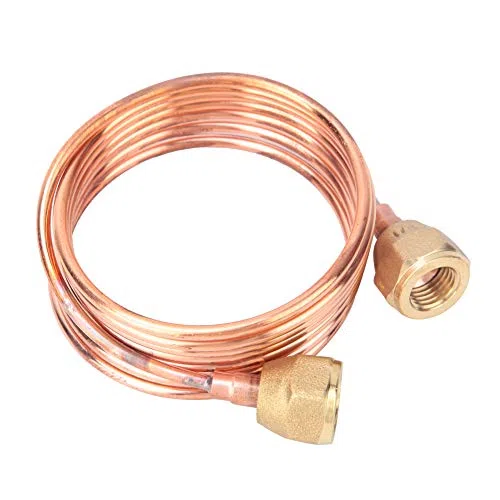 Tubería Capilar de Cobre, Tubo de Refrigeración Flexible 2,8 Mm G1/4" (1500Mm) Para Equipos de Aire Acondicionado Y Neveras