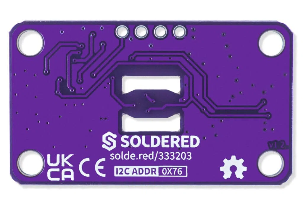Soldered BME688 - Sensor ambiental Breakout Board | Medición de la calidad del aire (VOCs, VSCs, CO, H₂), temperatura, humedad, presión atmosférica, 3,3 V, fabricado en la UE, 333203