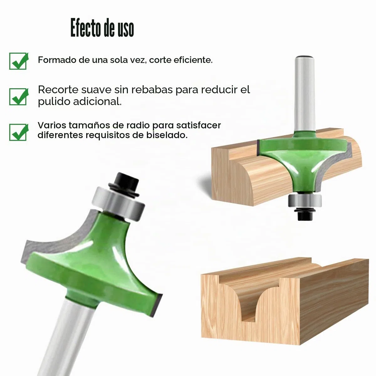 6 piezas Fresas para Metal 8mm, Fresa Trabajo de la Madera de Metal Duro, Fresa Punta Redonda Fresadoras Madera, Fresadoras de Cantos, para Tableros de Partículas, Madera, Contrachapada (6 piezas)