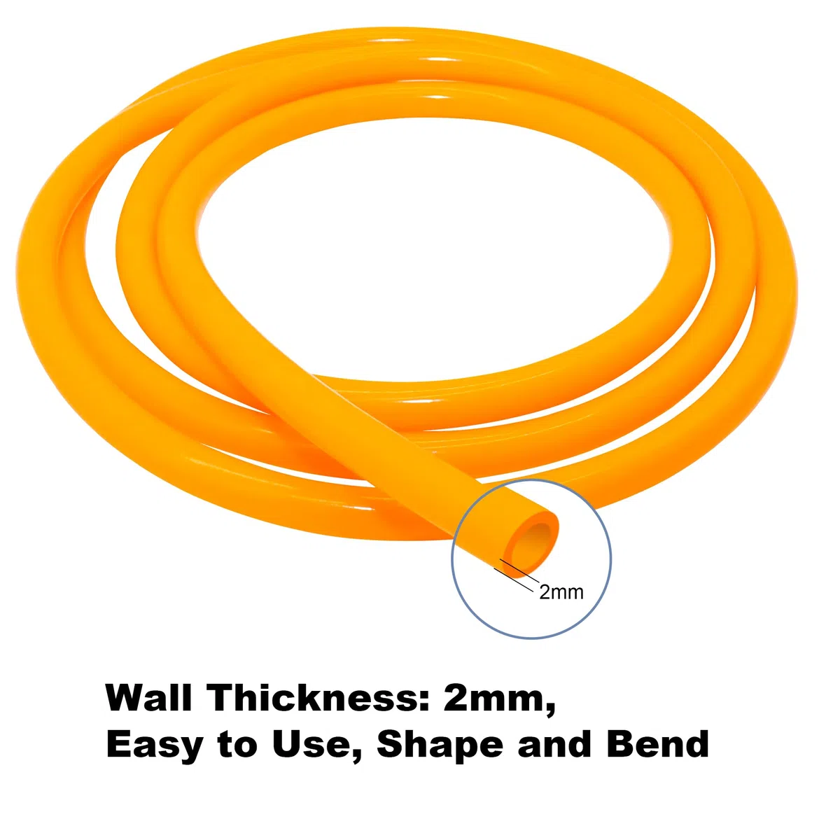 Tubo de silicona de 10 mm de diámetro interior x 14 mm de diámetro exterior de 3 m, tubo de silicona flexible para bomba de aire de agua (naranja)