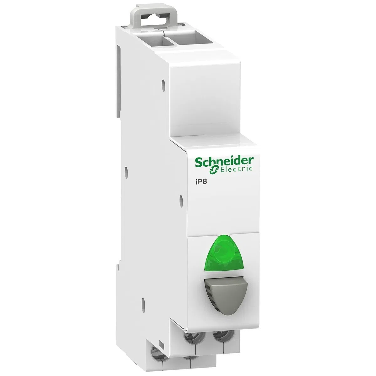 Schneider Electric A9E18036 Pulsadores IPB Simple 1NO, Gris con Indicador Luminoso Verde 110-230V CA