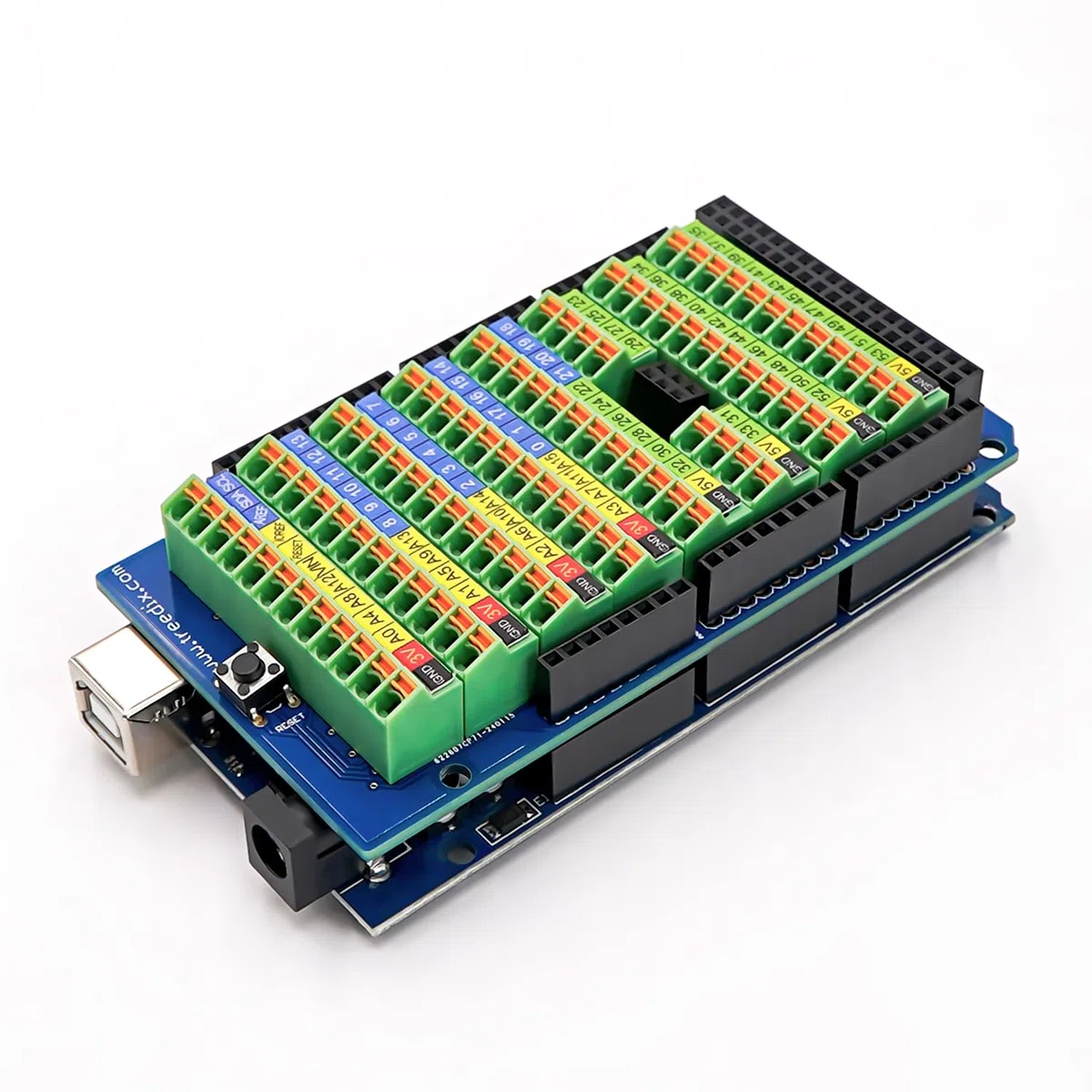 Treedix Bloque de terminales de tornillo Breakout Shield Board Módulo Expansion Board Breakout Módulo Compatible con Arduino MEGA-2560