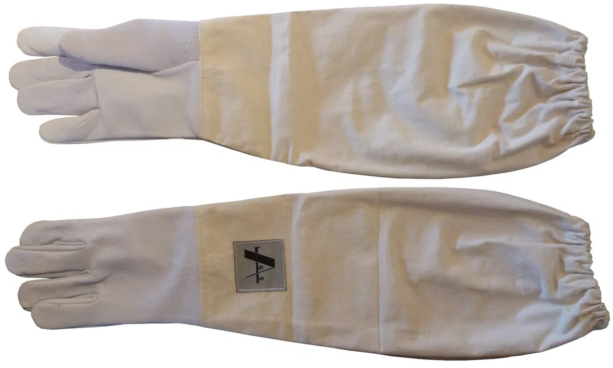 AGS Guantes de apicultor, guantes de piel de cabra para apicultura, guantes de protección (pequeño)