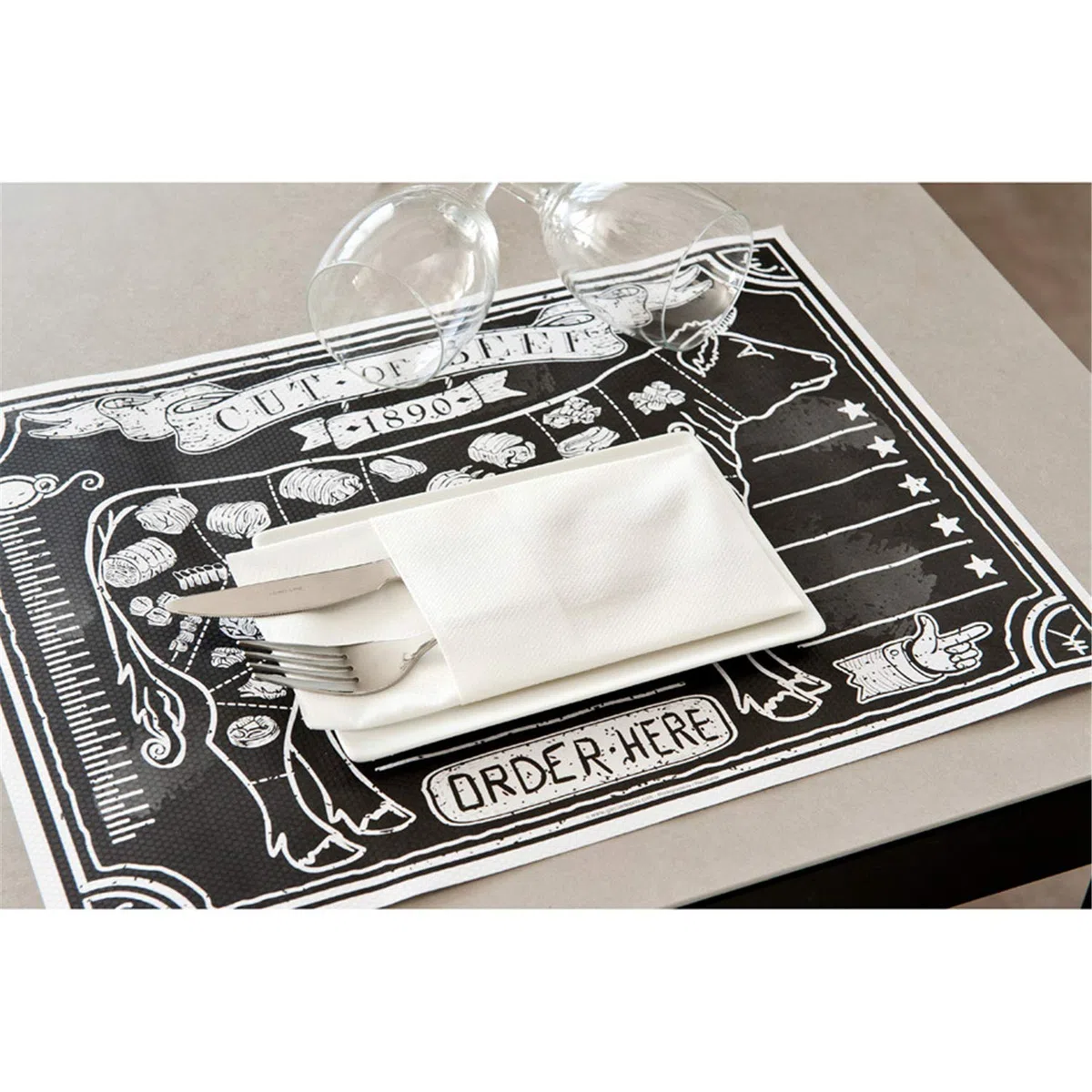 García de Pou 195.08 Offset Steak House Mantelines, 70 G/M2, 31 x 43 cm, Cuatricromía, 500 Unidades