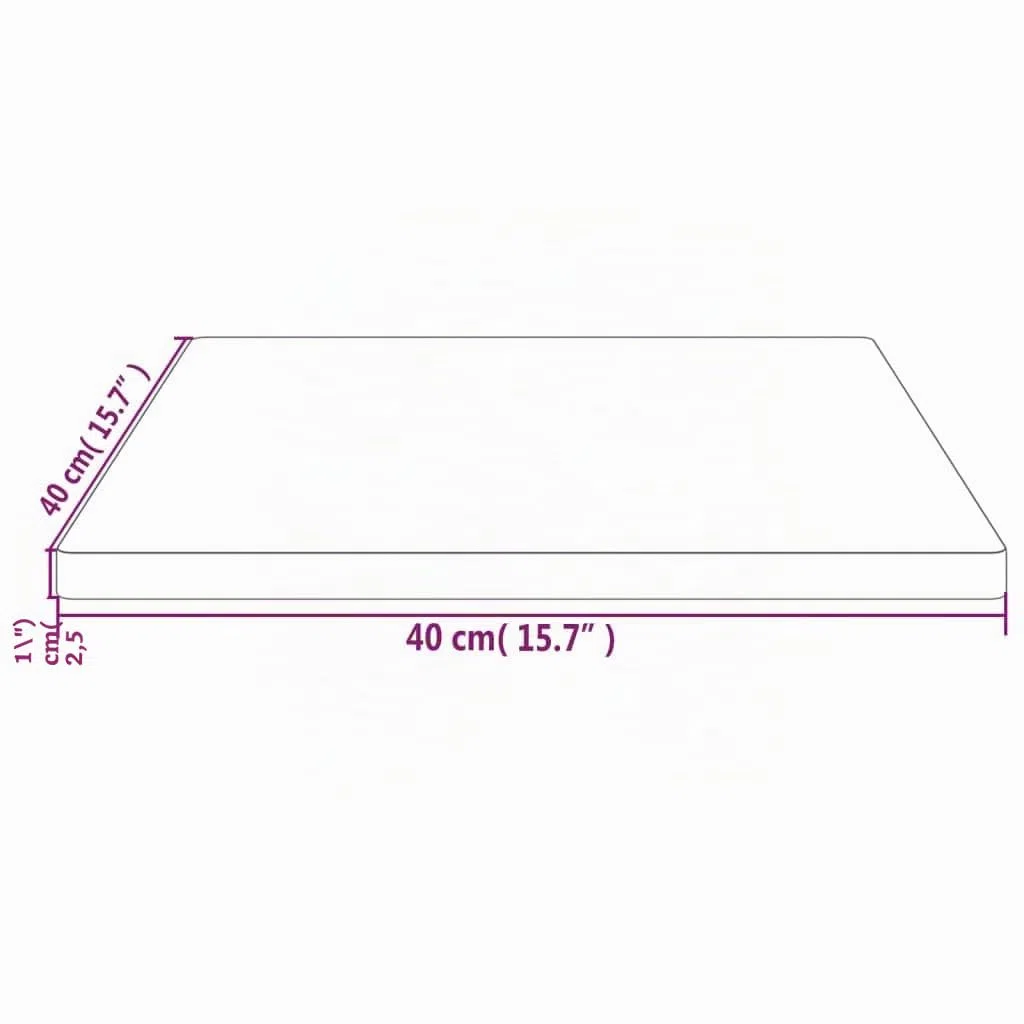 vidaXL Bandeja Cuadrada de Oficina, Reemplazo para Hogar y Restaurante, Marrón 40x40x2,5 cm, Madera de Pino Macizo