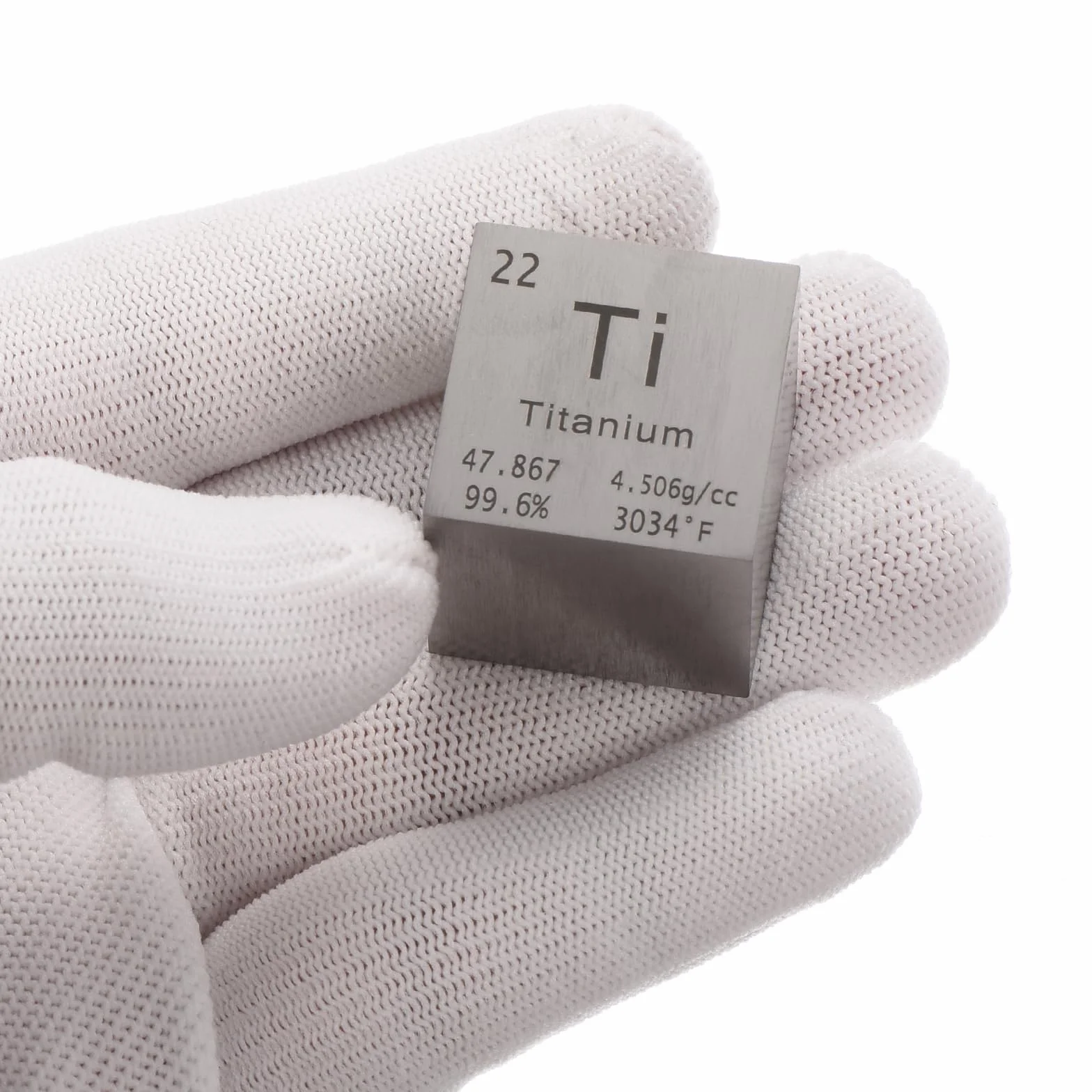 PATIKIL Cubo de Circonio Elemento de Metal de Titanio Bloque de Alta Densidad Puro de la Tabla Periódica para Colecciones de Elementos, Laboratorio de Profesores, 1 Pulgada