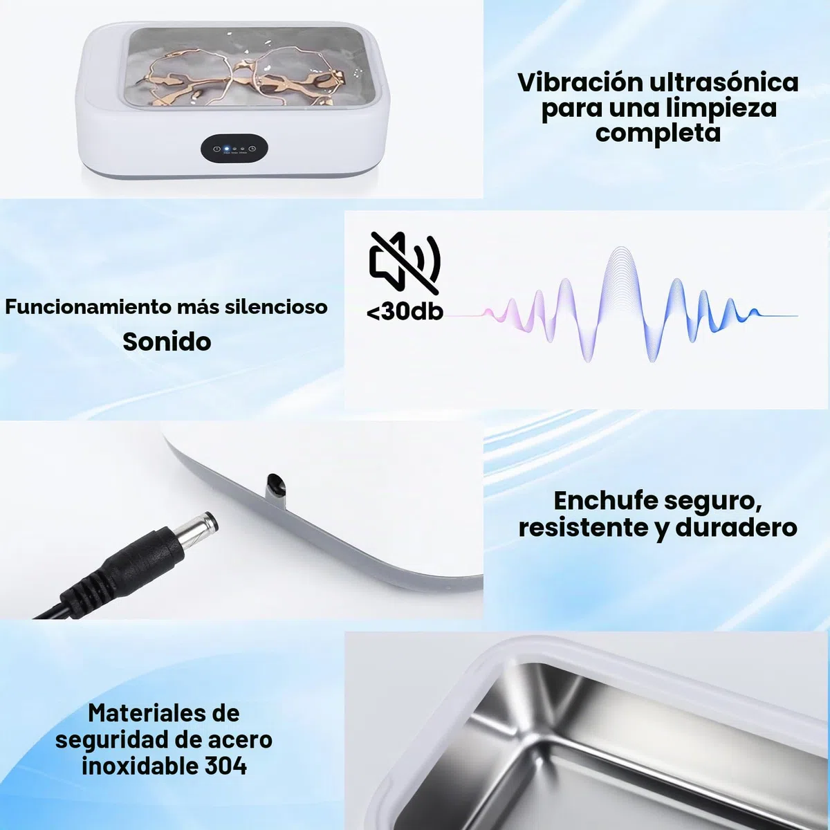 Romon Limpiador Ultrasónico, Ultrasonic Cleaner de 640 ML, Adecuado Ultrasonidos Sónico para Gafas Monedas Cubiertos Regalos Relojes Solución de Limpieza Ultrasónica