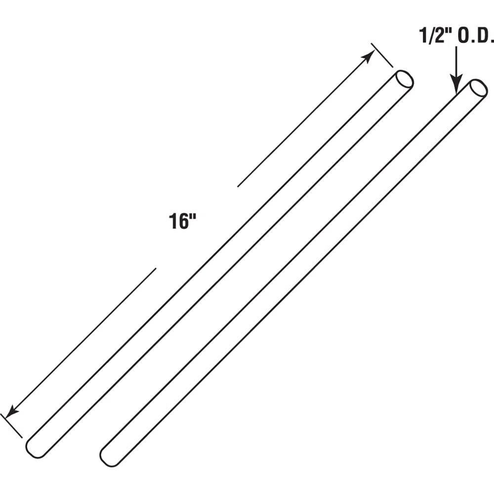 PRIME-LINE Herramientas de bobinado de torsión recomendadas para ajustar o reemplazar resortes de tensión de puerta de garaje – Varillas de acero redondas de 1/2 pulgada de diámetro x 16 pulgadas de