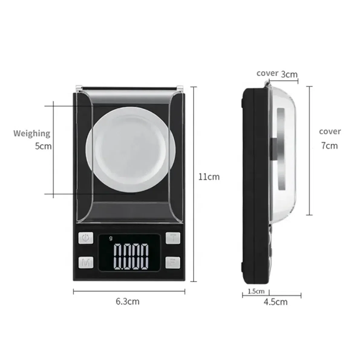 Balanzas de Portátiles, Balanzas de joyería 0.001g 10g 20g 50g 100g Mini balanza Digital electrónica de Bolsillo de precisión for balanzas de Gramos de joyería de Oro(10g 0.001g)
