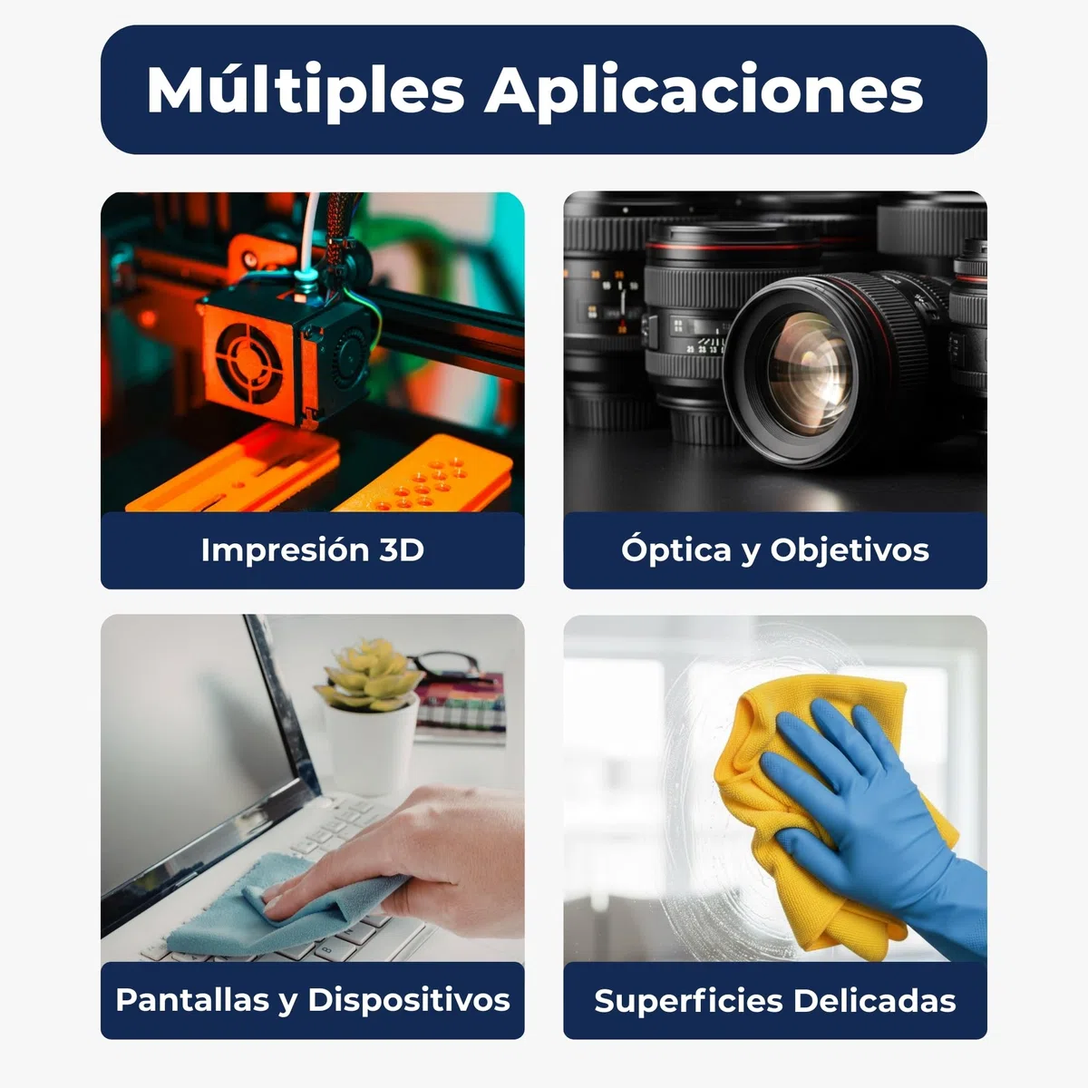 Alcohol Isopropílico 99,9% 5L de Alta Pureza - Kit con Spray, Embudo y Guantes para Limpiar Componentes Electrónicos, Impresión 3D, Pantallas y Superficies - Isopropyl Alcohol