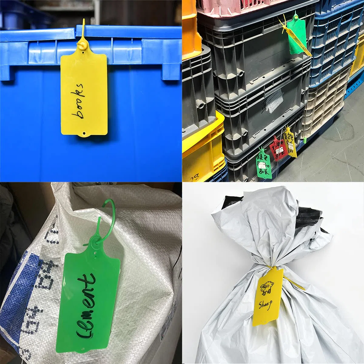 100 etiquetas de envío, impermeables, de plástico, bridas con cremallera para escribir, etiquetas marcadoras para plantas (azul) (CO-10F)