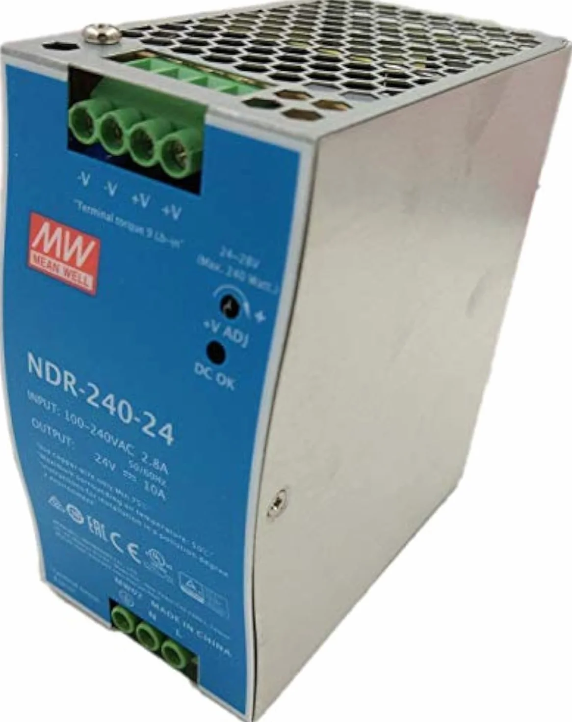 MEAN WELL Original NDR de 240 – 24 24 V 10 A MeanWell NDR de 240 24 V 240 W Single – Producción industriales DIN – Riel Stromversorgung