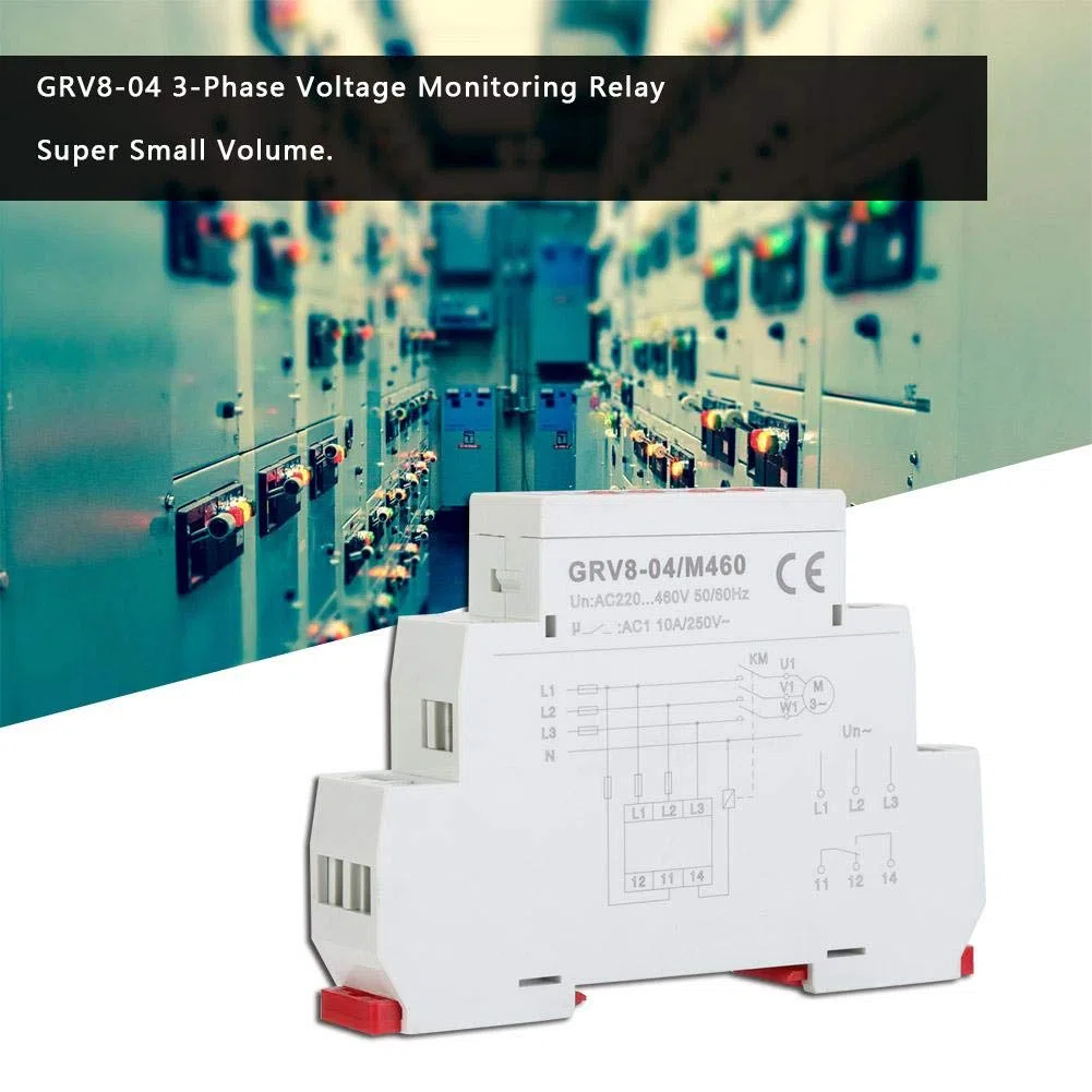 Relé De Monitoreo TensióN, Grv8-04 Relé TrifáSico De Control De TensióN Secuencia De Fases ProteccióN Contra Fallo De Fase M460