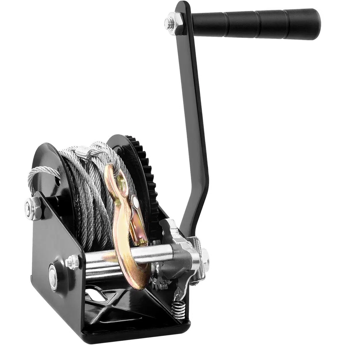 VEVOR Cabrestante Manual Capacidad de Tracción Cabrestante para Remolque de Barco 800 libras Manivela Resistente con Cable de Acero de 10 m con Trinquete Bidireccional para Remolque, Barco, ATV