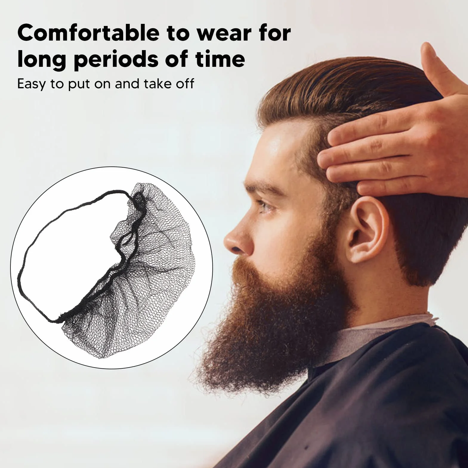 Wakects Neta de Barba Elástica Cubierta de Barba Estiramiento Red Facial Flexible Red 100pcs Látex de Nylon Desechable para Servicio de Alimentos Restaurante Seguridad de Cocina (BLACK)