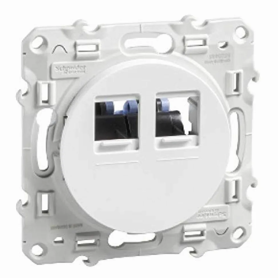 Schneider Electric S520475 Toma RJ45 Categoría 6 UTP, Blanco