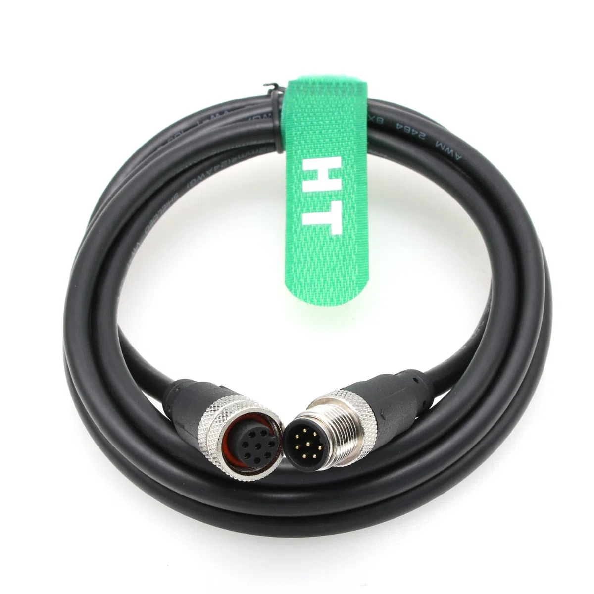 HangTon Cable M12 A codificado de 8 pines hembra a macho de 8 pines para cámara de sensor Cognex actuador industrial Profibus Automation 3M
