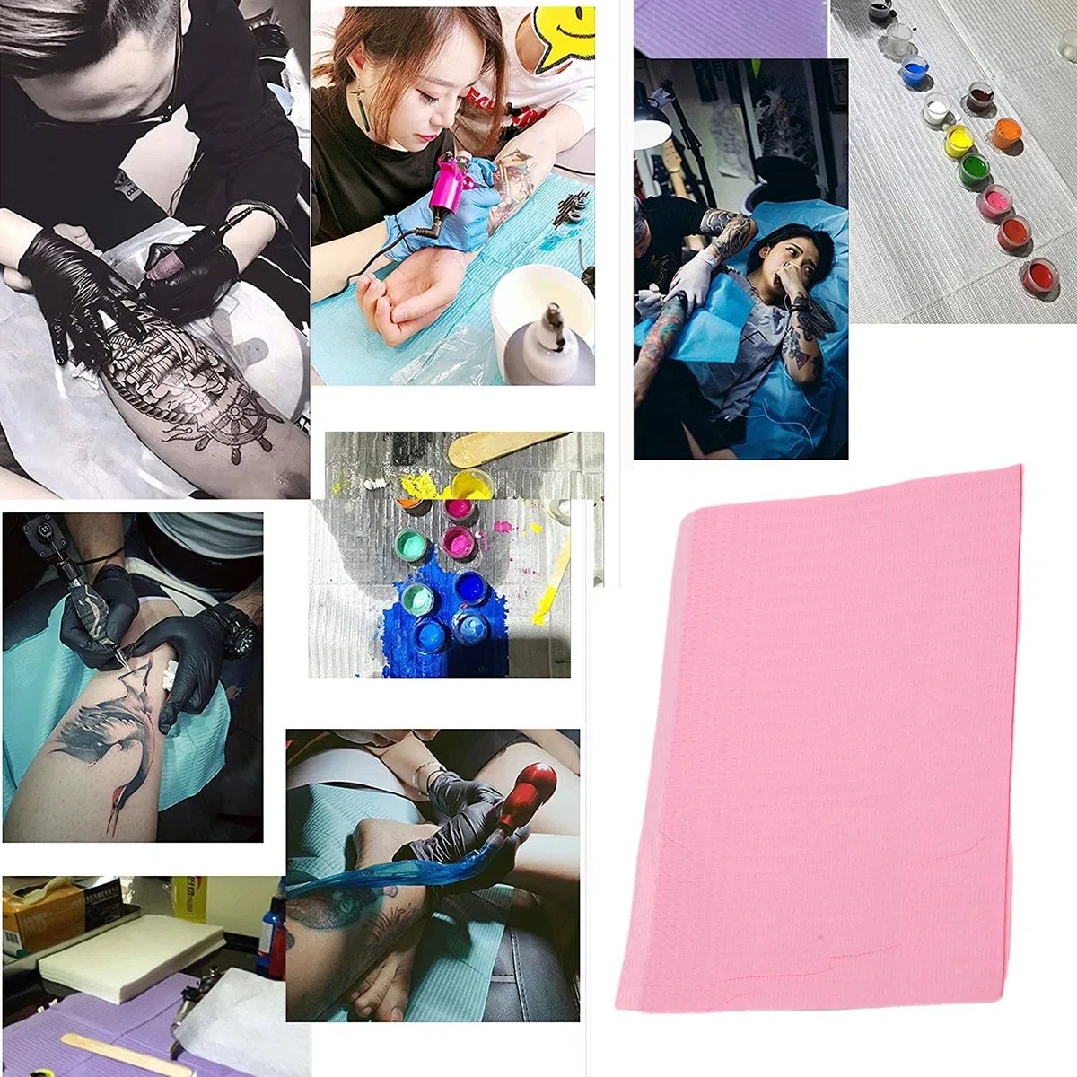 Baberos Dentales Desechables, Estera Peluquería Estética Toallas Almohadillas Limpieza Alfombrillas MesaResistente Agua Suministros Tatuaje Multiusos Uñas Acrílico Manicura Papel Para Perforaciones