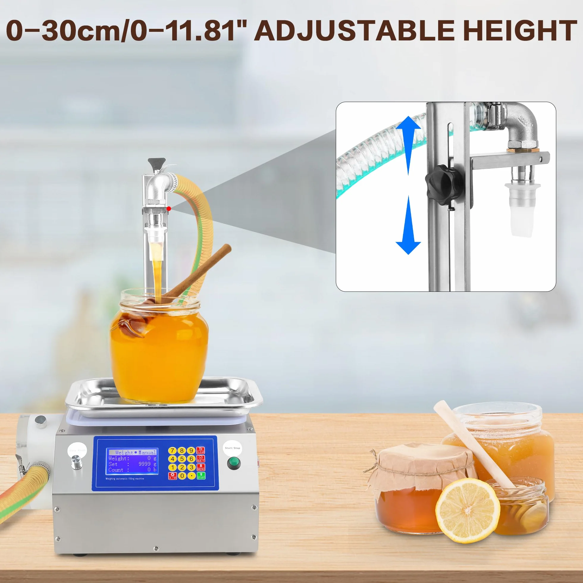 Máquina llenadora de líquidos eficiente, Máquina llenadora de botellas de 20ml-10000ml, Máquina llenadora de pesaje con bomba peristáltica para líquido viscoso de mermelada de miel