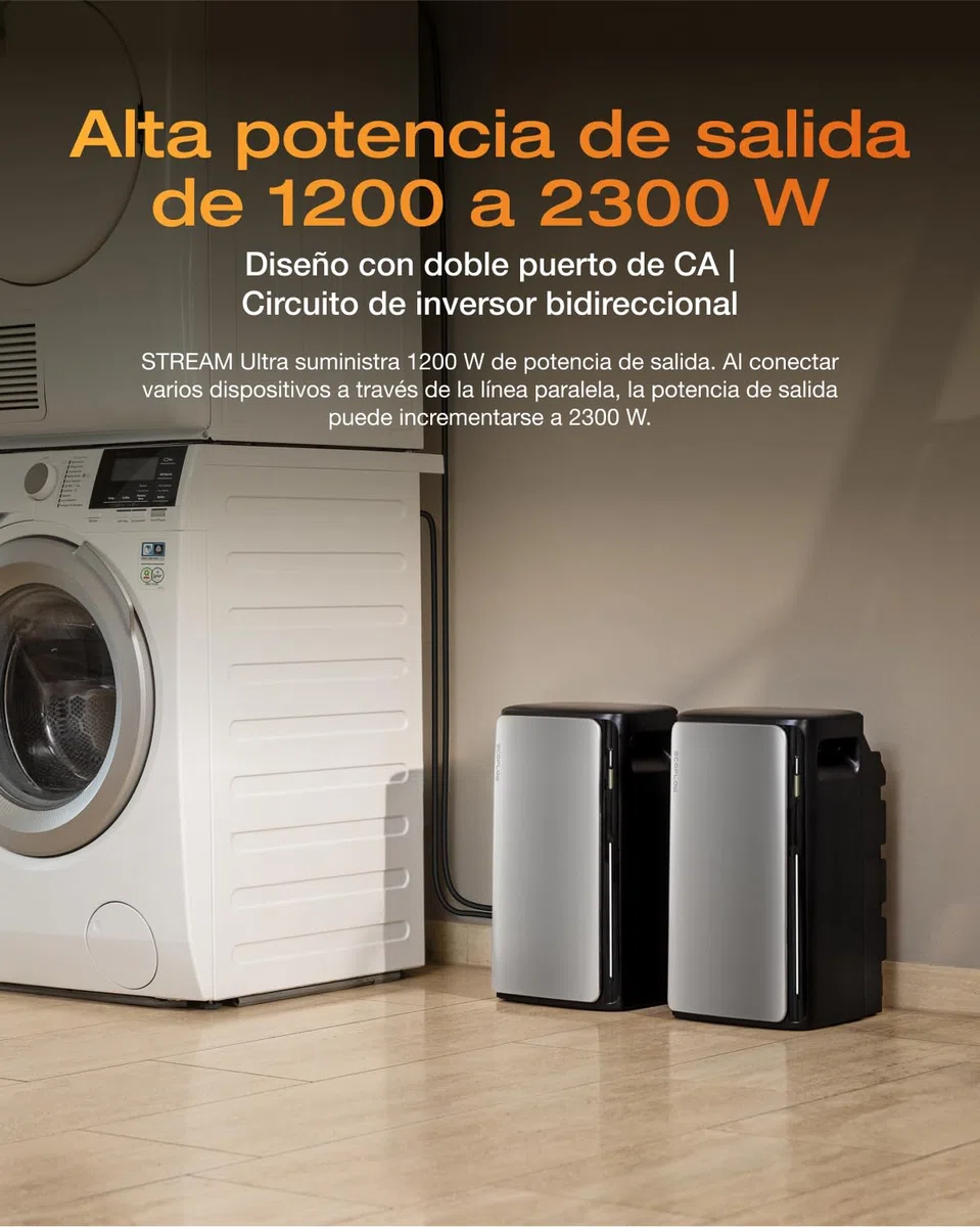EF EcoFlow Stream Ultra batería de 1,92 kWh para Kit Solar, Entrada Solar de 2800 W, 2 interfaces CA, sólo pequeños Defectos en el Embalaje, el Producto está Completamente sin Usar (Reacondicionado)