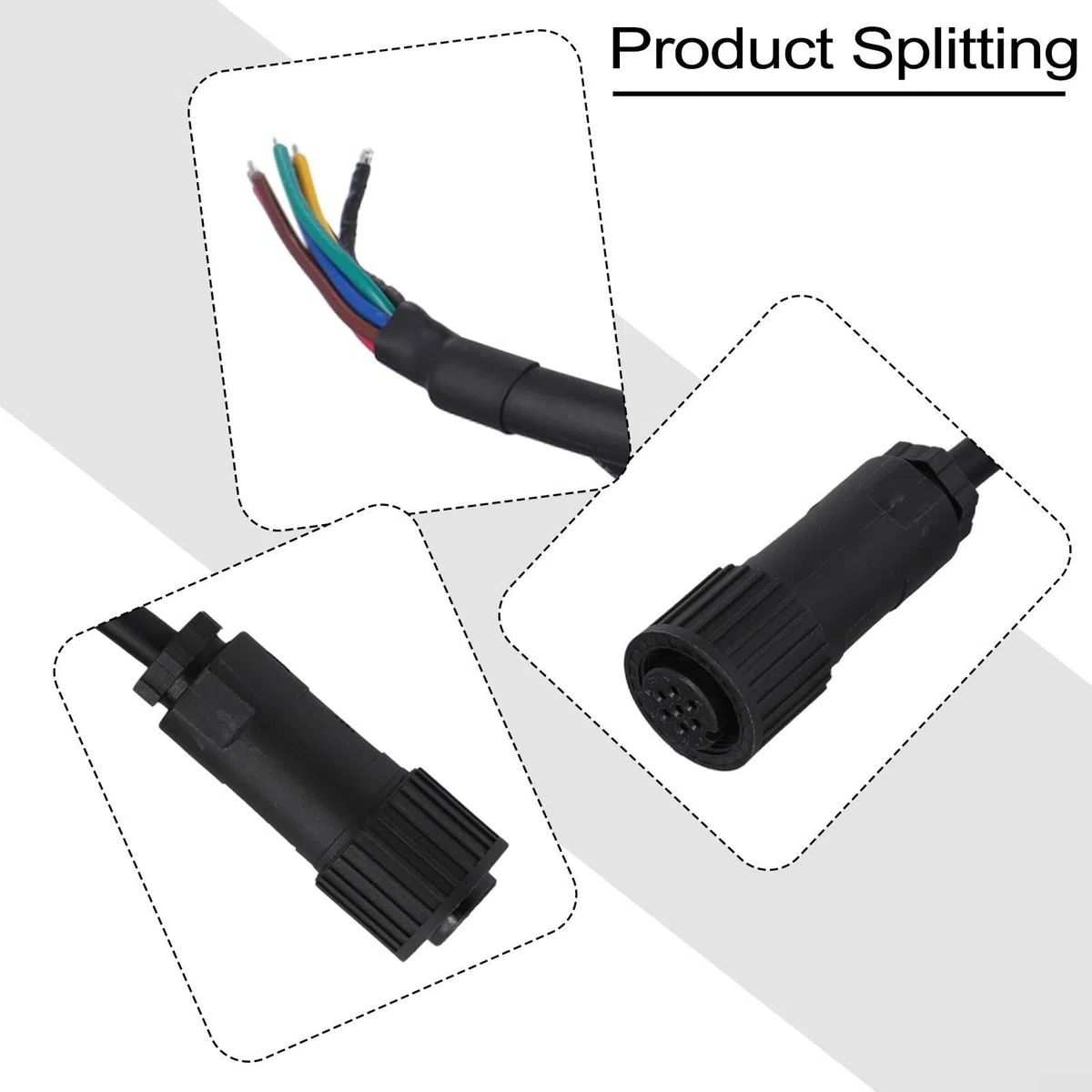 Conector de válvula proporcional de 7 pines con cable de 1 m IP67 impermeable compatible con Rexroth Moog Atos