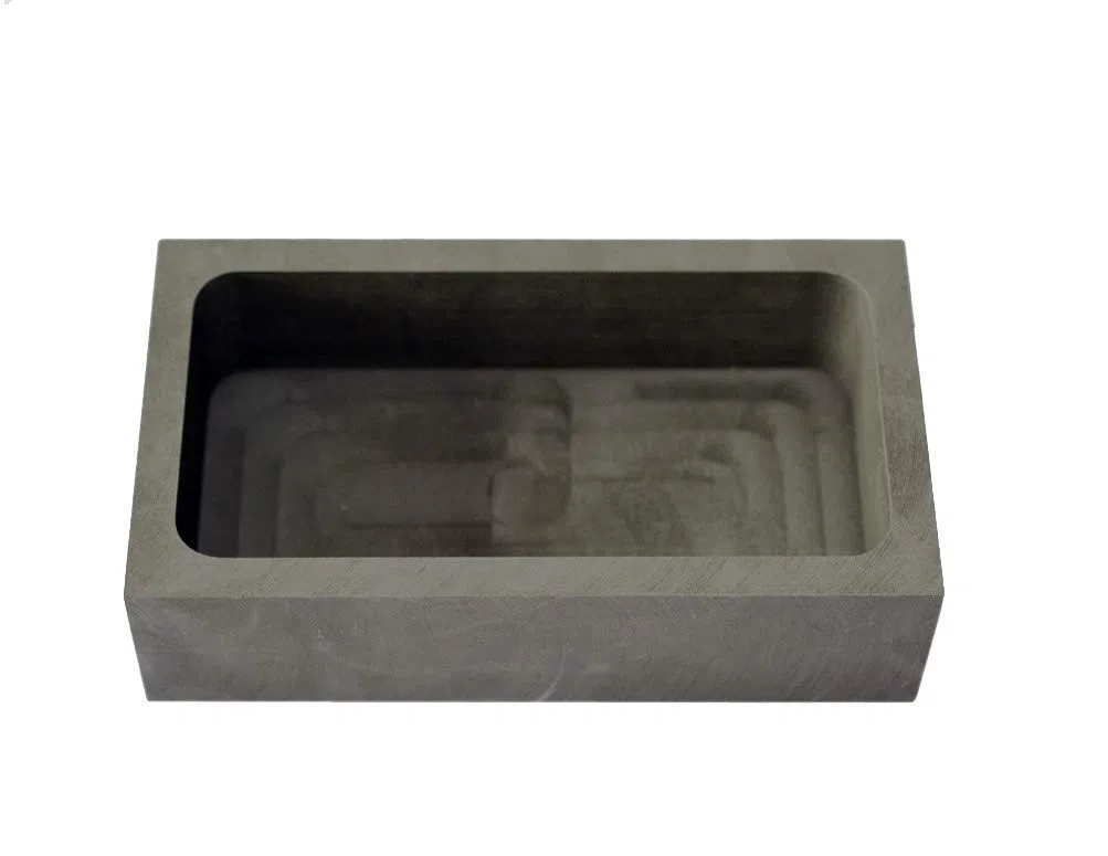 LLF Molde para lingotes de grafito dorado y plateado para derretir fundición y refinar (9,5 kg)