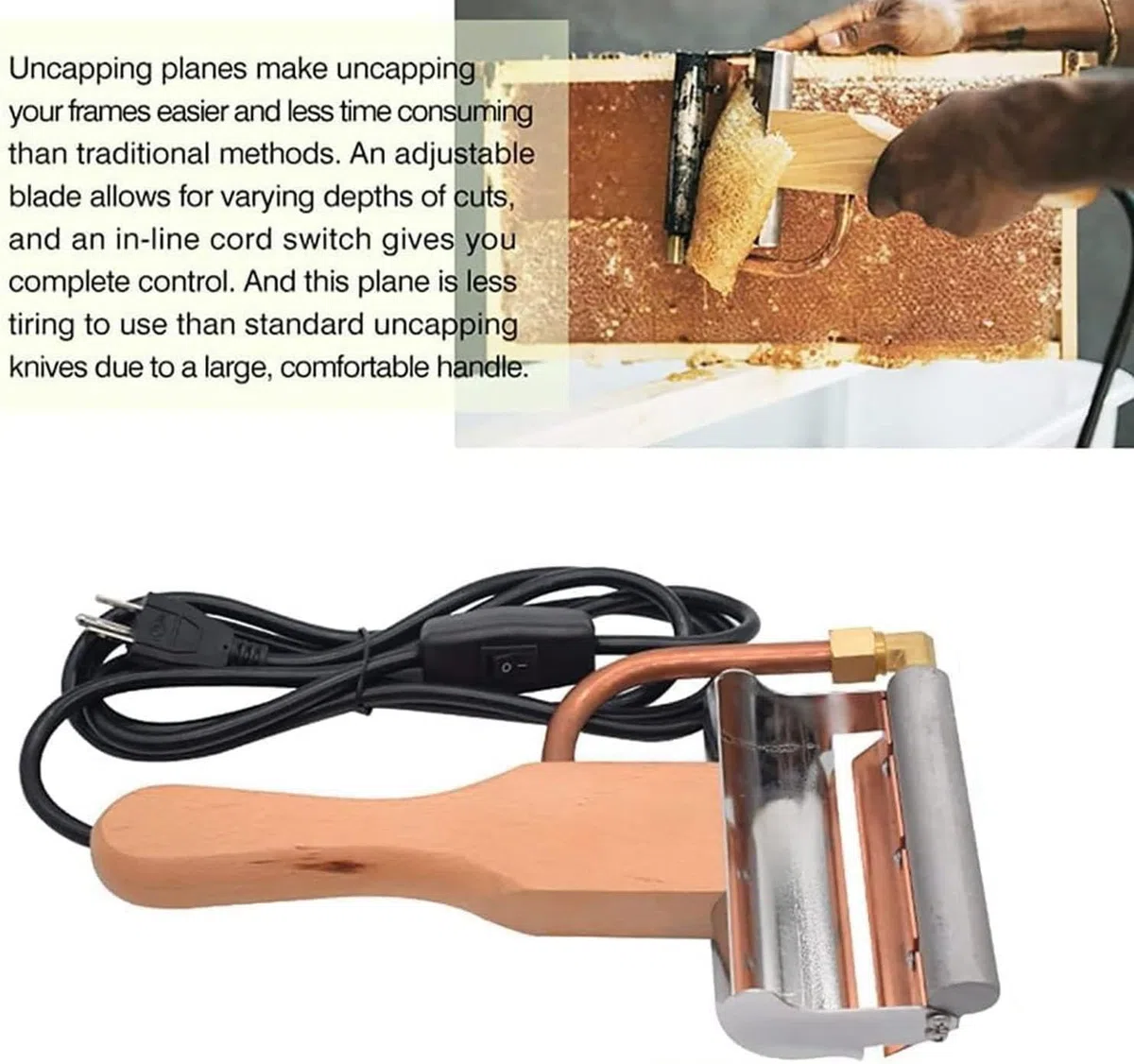 Extractor Eléctrico de Miel, Cuchillo Desoperculador Herramientas Apícolas, Tenedor Desoperculador Apicultura Satisfacer Las Necesidades de la Apicultura