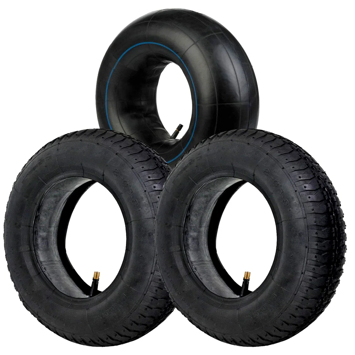 SPARES2GO 3.50 x 8 Neumático Rueda Carretilla Scooter Carro Remolque Carro x 2 Cámara de aire x 3