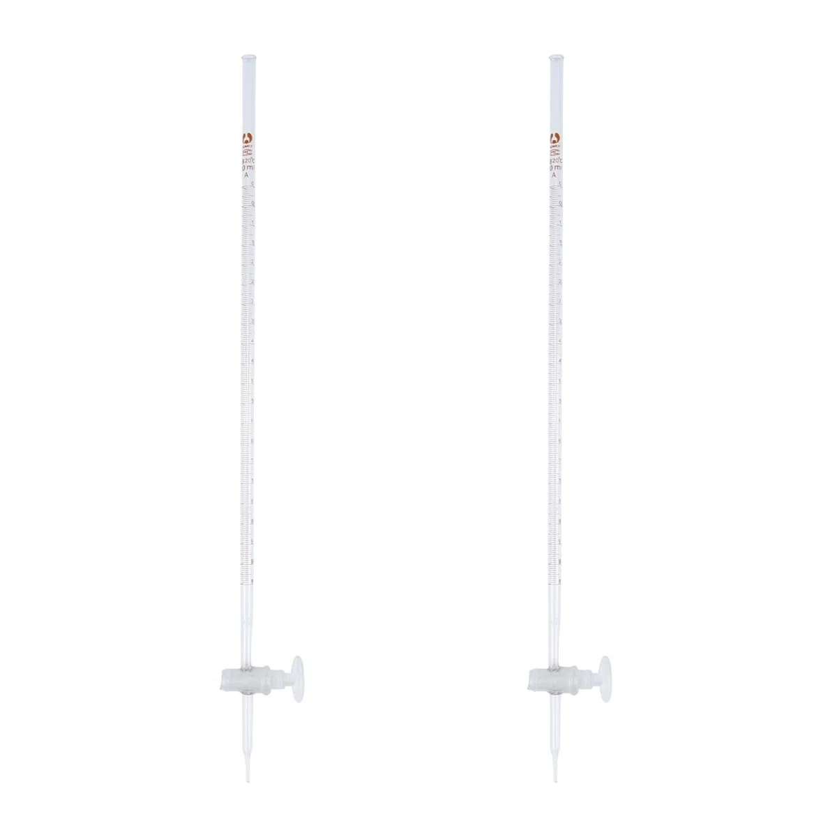 Gatuida Bureta ácida 10 ml Set 2 piezas con llave de paso ptfe instrumento químico de vidrio para suministros de laboratorio y enseñanza secundaria