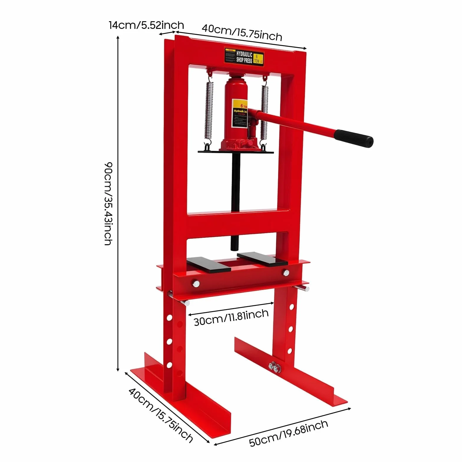 Prensa hidráulica de 6 toneladas, prensa estable con carrera de 125 mm, prensa manual para reparación de automóviles y metalurgia, para prensar, doblar, punzonar rodamientos y casquillos, construcción