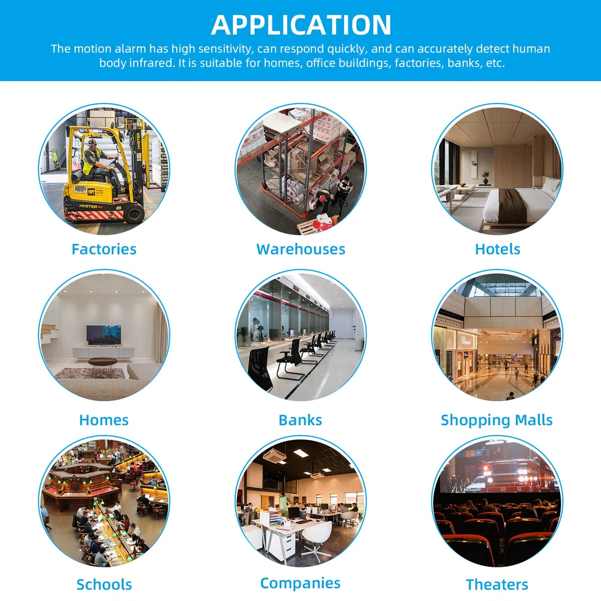 Sensor infrarrojo inteligente de intrusión para el hogar, detector de movimiento PIR antirrobo para PGST 103 105 107 108 109 sistema de alerta antirrobo para el hogar (paquete de 3)