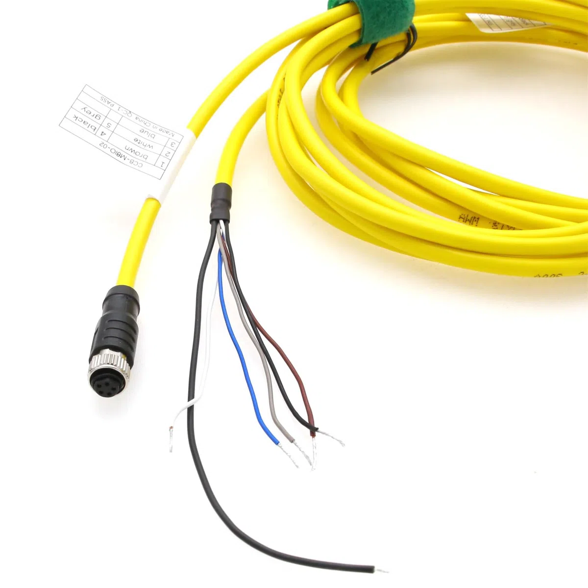 HangTon Cable hembra M8 de 5 pines para sensor de actuador, módulo de E/S, dispositivo de campo de control de automatización industrial, blindado, código B, PVC, 2 m