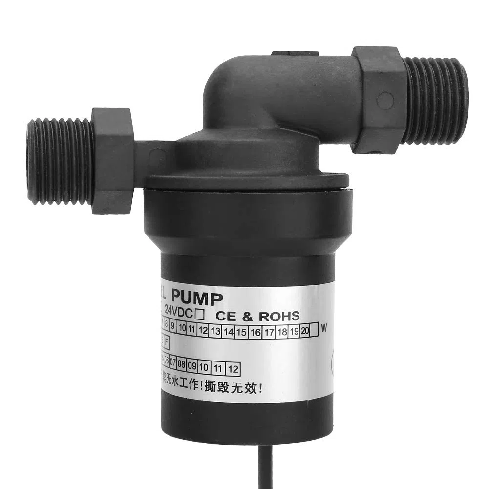 lyrlody Bomba de Agua Solar de Alta Temperatura, DC 12V 10W, Calentador de Agua sin Escobillas, Bomba de Circulación Caliente Sumergible, Bajo Ruido, 1/2 Hilo