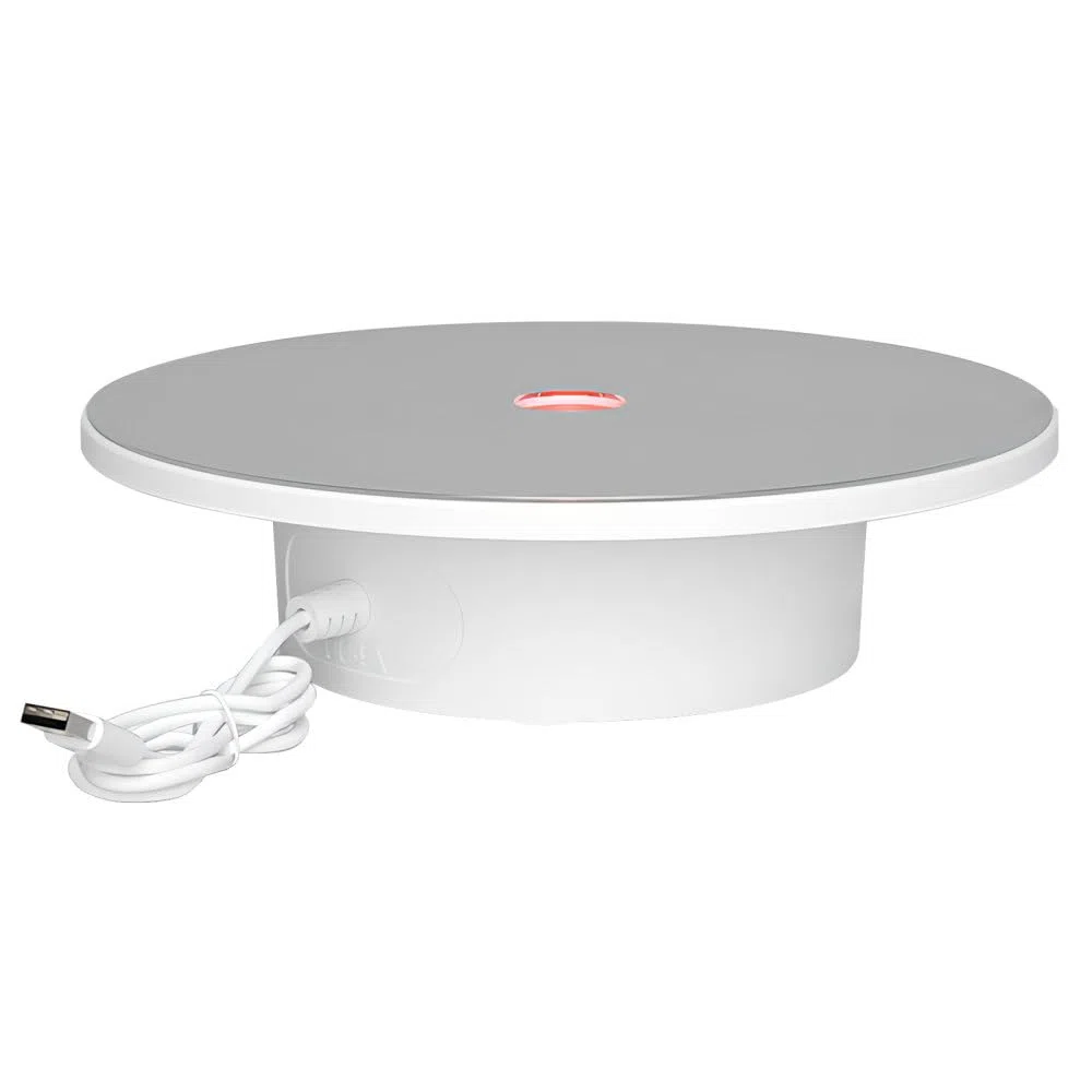 Soporte de exhibición LED Giratorio, Base de luz LED Redonda, silenciosa y automática de 360 Grados para estatuas de Cristal, Bolas de Cristal, Copas de Cristal, Colecciones, Figuras, Joyas y Arte