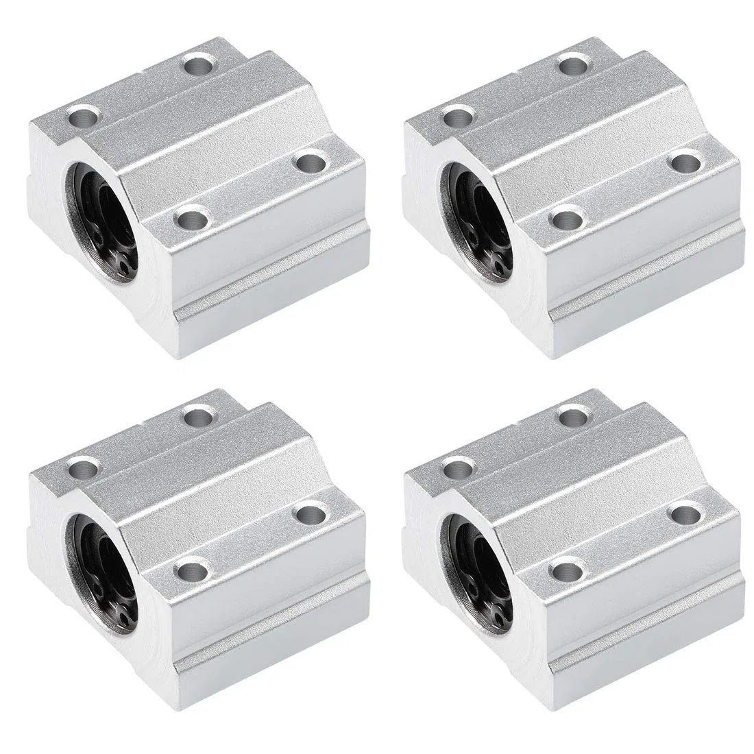 sourcing map SCS10UU Lineal Bola Rodamiento Deslizamiento Bloque Unidades, 10mm Calibre Diámetro (Paquete de 4)